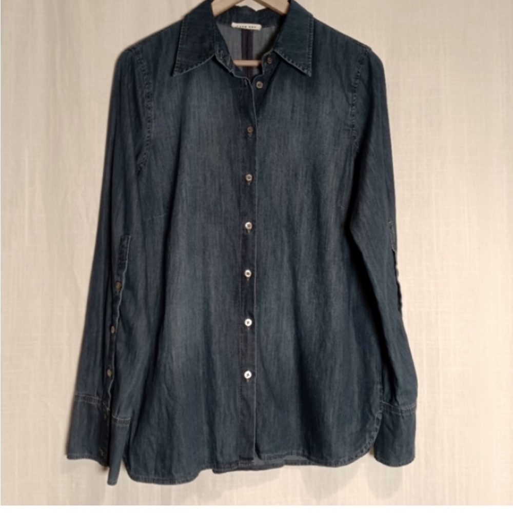 Hana San Pascaline Blue Denim Shirt Size 8